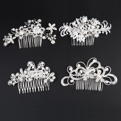Pettine Per Capelli Da Sposa Con Lega Strass E Finta Perla Artificial Fiore Foglia Design Per Festa Di Matrimonio Copricapo Elegante Per Donne