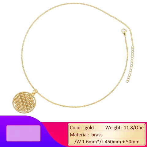 Collana Con Ciondolo Geometria Sacra Da Donna Fiore Della Vita Albero Della Vita Cavo Tondo Gioielli In Rame