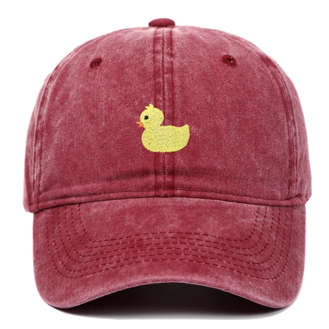 Gorra De Béisbol De Algodón Lavado Con Bordado De Pato Protección Solar Ajustable Vintage Retro Sombrero De Ocio
