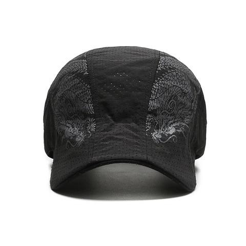 Herren Schiebermütze Schnelltrocknend Atmungsaktiv Mesh Outdoor Sonnenschutz Drachendruck Polyester Verstellbar Ivy Hut