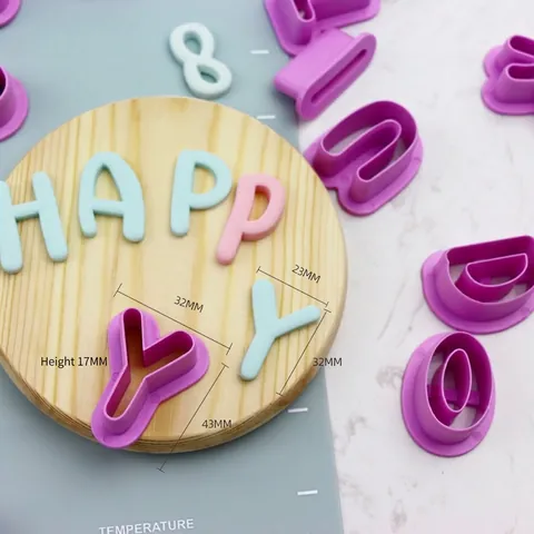 Alphabet Zahlen Ausstecher Kunststoff Fondant Stempelformen Für Tortendeko DIY Backen Lila