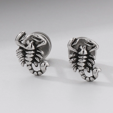 Skorpion Ohrstecker Edelstahl Retro Punk Gothic Stil Schmuck Für Herren Damen Vintage Silber Farbe