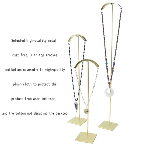 Supporto Espositore Gioielli Metallo Gancio Per Borse Porta Collana Oro Antiruggine Con Top In Velluto Per Boutique Negozio Casa