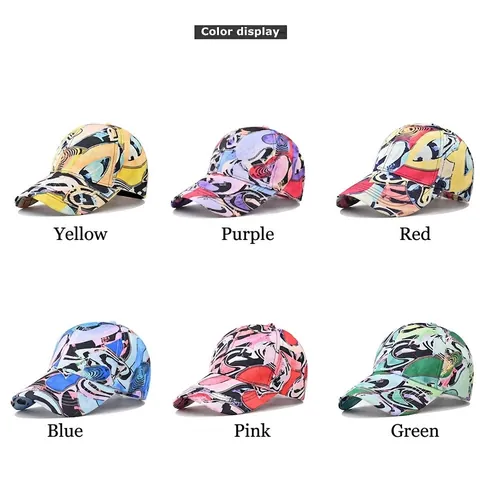 Cappello Da Baseball In Cotone Con Stampa Graffiti Astratti Traspirante Protezione Solare Streetwear Cappello Regolabile