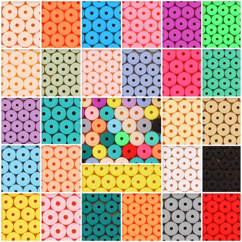 Perline Distanziatrici In Argilla Polimerica Perline Rotonde Piatte Colorate Per Creazione Di Gioielli Bracciali Collane Fai Da Te