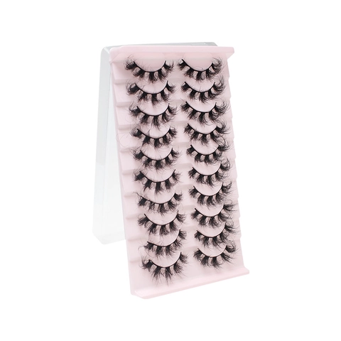 Synthetic Fiber False Eyelashes Natural Dense Curled Lightweight Eye Makeup Extension For Women