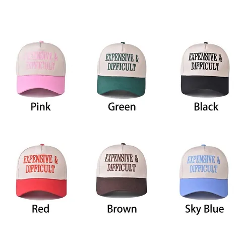Gorra De Béisbol De Algodón Bordado Letra Bloque De Color Ajustable Snapback Sombrero De Sol Para Hombre Mujer
