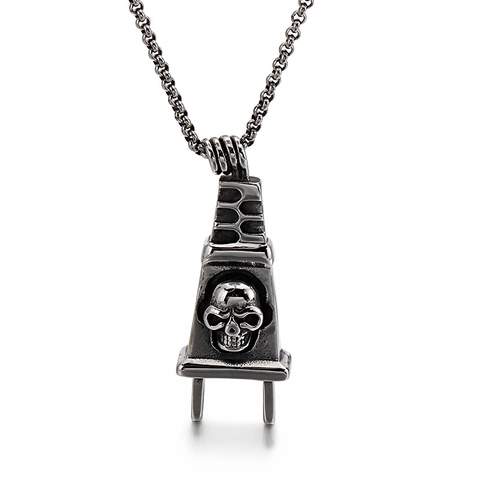 Ciondolo Retrò In Acciaio Inossidabile Martello Mjolnir Teschio Spina Proiettile Gioielli Gotici Stile Punk Per Uomo