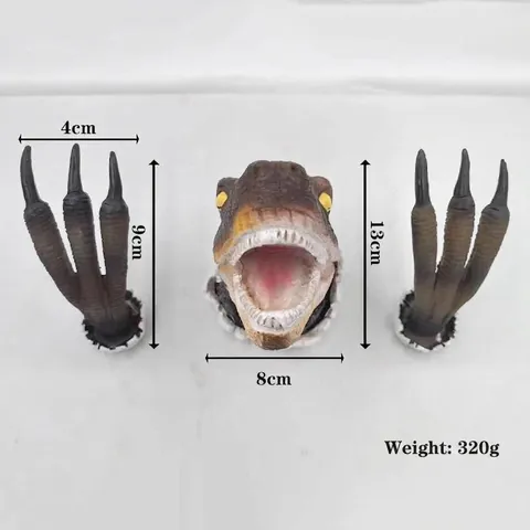 Realistic Resin Dinosaur Wall Sculpture Bursting Effect Velociraptor Head And Claws Novelty Room Decor Ornament