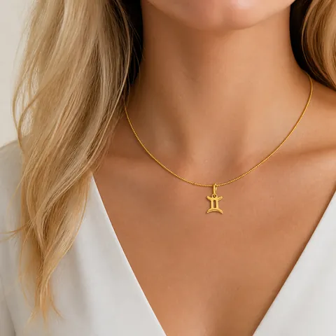 Stainless Steel Zodiac Constellation Pendant Necklace Twelve Signs Minimalist Gold Silver Plated Jewelry For Women Gift INS Style