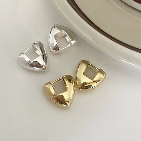 Orecchini A Lobo In Argento Sterling 925 A Forma Di Cuore Stile Coreano Minimalista Gioielli Per Donna