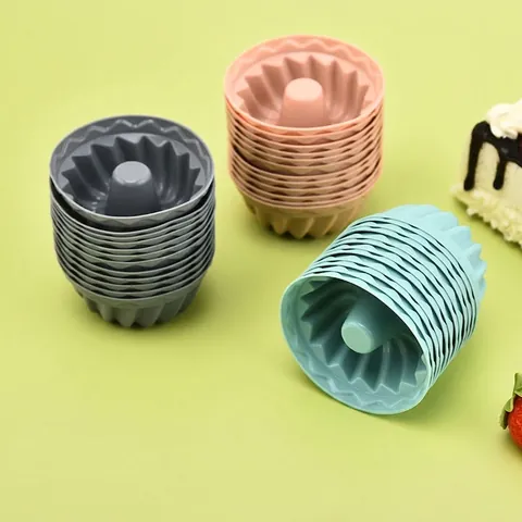 Silikon Muffinformen Kuchenformen Rund Spiral Rillenform Antihaft Wiederverwendbare Cupcake Förmchen Für Backen Pudding Gelee