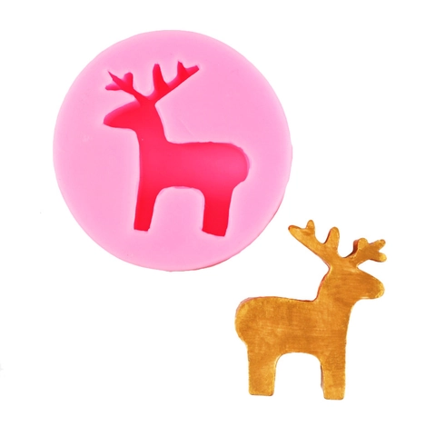 Weihnachts Rentier Silikonform DIY Kerze Harzguss Tortendekoration Elch Form Backwerkzeug Festlich