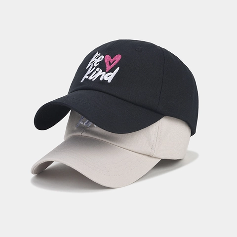 Cappello Da Baseball Ricamo Be Kind Cotone Motivo A Cuore Regolabile Cappello Parasole Casual Per Donne Uomini