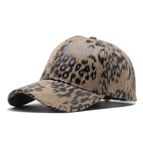 Casquette De Baseball À Imprimé Léopard Chapeau Visière Protection Solaire Réglable Bord Incurvé Accessoire Mode Femme