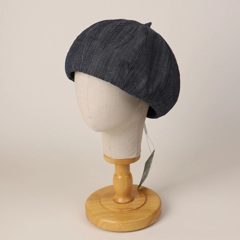 Bérêt Femme Chanvre Lyocell Coton Texture Denim Respirant Léger Style Artiste Vintage Ajustable Accessoire