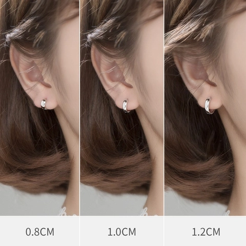 Chunky Hoop Earrings Stainless Steel Gold Plated High Polished Minimalist Geometric Huggie Ear Buckle For Women