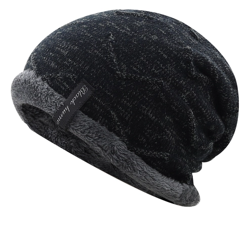 Gorro Beanie De Invierno Punto Engrosado Con Forro De Felpa Cálido Exterior Casual Color Sólido Para Hombres Mujeres