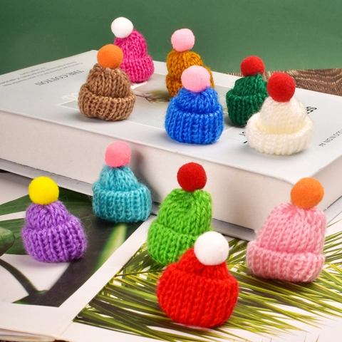 Mini Cappelli Di Natale Gnome Toppers Piccoli Berretti A Maglia Per Fai Da Te Bottiglia Lecca Lecca Tessuto Non Tessuto Filato