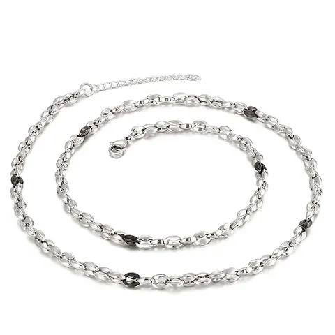 Collana Bracciale Catena Chicco Di Caffè Acciaio Inossidabile 316L Naso Di Maiale Geometrico Per Uomini Donne Gioielli Hip Hop