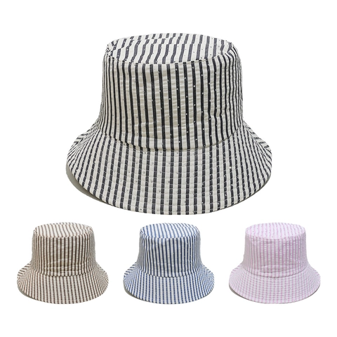 Cappello Alla Pescatora A Righe In Cotone Da Donna Strass Stella Protezione Solare Estate All Aperto Chic Traspirante