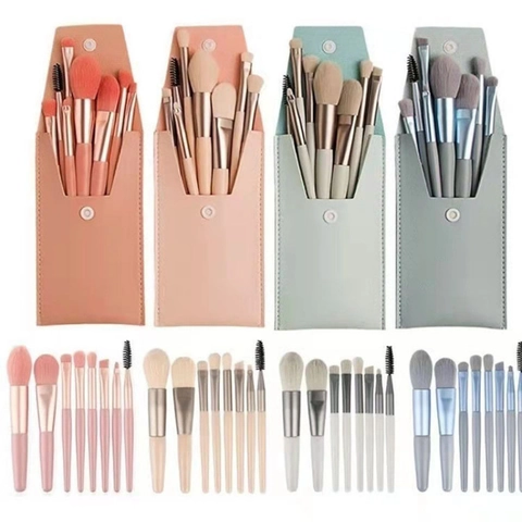 Tragbare Make-Up Pinsel Mit Aufbewahrungstasche Synthetikfaser Concealer Puder Lidschatten Foundation Pinsel Weiche Borsten Beauty-Tools
