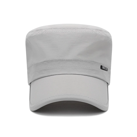 Dames Sneldrogende Platte Muts Zomer Zonbescherming Verstelbare Cadet Cap Ademende Outdoor Militaire Muts Met Letterlabel