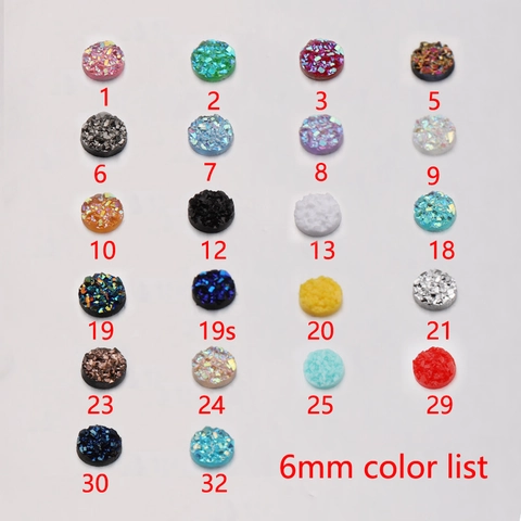Round Resin Druzy Rhinestones Flatback Starry Glitter Cabochons For DIY Jewelry Making Accessories Crafting Novelty