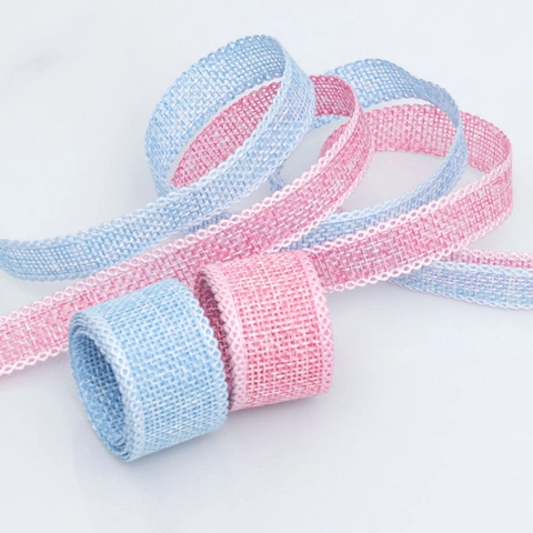 Burlap Ribbon Faux Linen Scalloped Lace Edge Decorative Trim For Gift Wrapping DIY Crafts Christmas Wedding Party Ornament