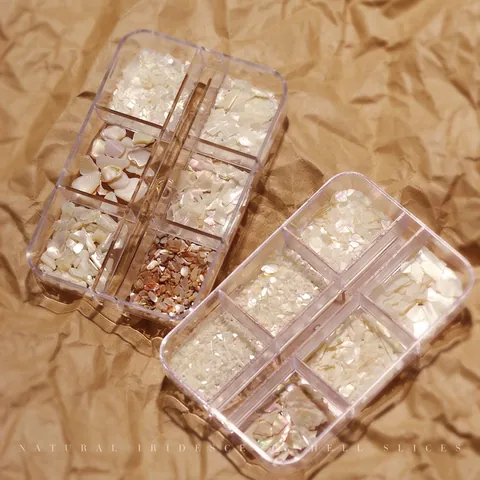 Natural Shell Flakes Nail Art Decorations Iridescent Ultra Thin Irregular Colorful Mother Of Artificial Pearl Boxed Shimmering