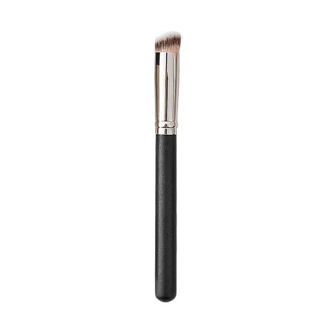 Professional Matte Black Wooden Handle Synthetic Fiber Makeup Brush Angled Concealer Foundation Face Cream Brush Tool Everyday Unisex