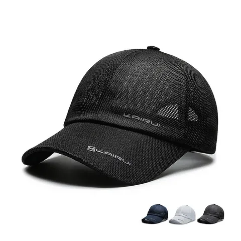 KAIRUI Atmungsaktive Mesh Baseballkappe Polyester Sonnenschutz Outdoor Sport Angelhut Verstellbar Gebogene Krempe Herren Damen