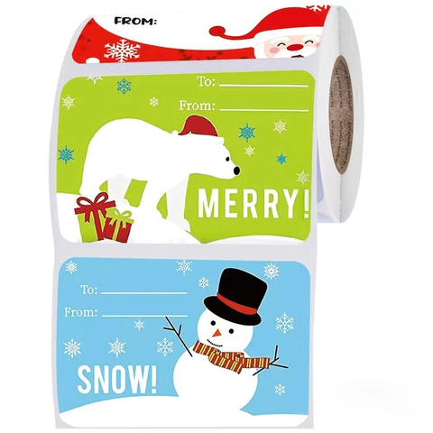Christmas Gift Tags Kraft Paper Self Adhesive Stickers Holiday Decorative Labels To From Name Tags For Present Wrapping Crafts