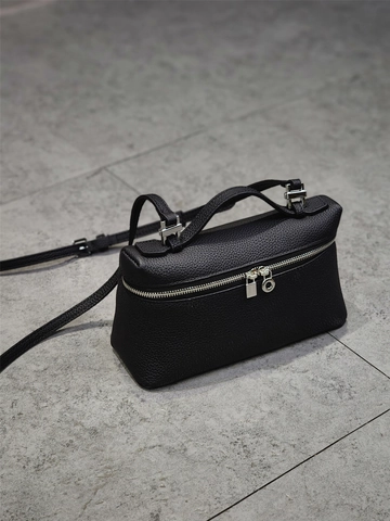 Genuine Cowhide Leather Box Handbag Vintage Crossbody Bag Women Vanity Case Style Elegant Top Handle