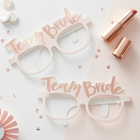 Paper Glasses Photo Booth Props Bride To Be Team Bride Hot Stamping Bachelorette Party Wedding Bridal Shower Decoration