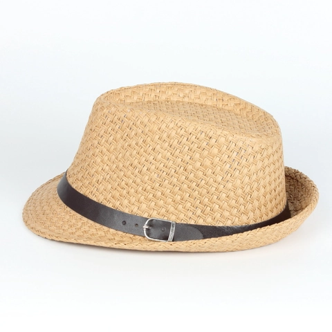 Chapeau De Paille Fedora Protection Solaire Été Plage Style Panama Jazz Respirant Avec Décoration De Ceinture En Cuir