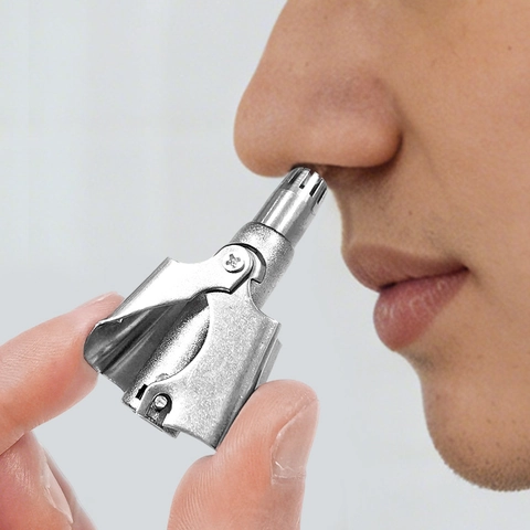 Manual Nose Hair Trimmer Stainless Steel Washable Mechanical Nasal Hair Clipper Portable Grooming Tool For Men And Women With Brush