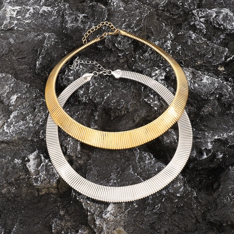 Donne Largo Collana Choker In Lega Gioielli Dichiarazione Metallo Geometrico Sovradimensionato Moda Punk Accessorio Brillante