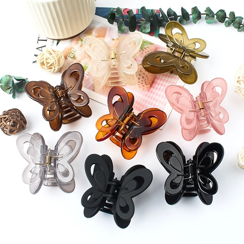 Butterfly Hair Claw Clip PC Plastic Hollow Wing Elegant Nonslip Styling Hairgrip For Women Girls Accessory