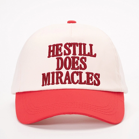 Berretto Da Baseball Bicolore Ricamo 3D He Still Does Miracles Regolabile Cappello Da Sole Esterno Casual