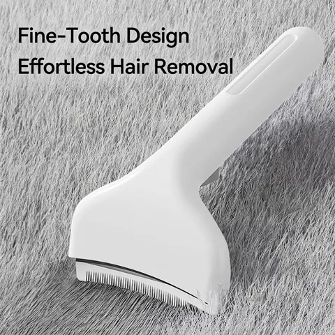 Pet De-shedding Comb With Stainless Steel Arc Blade One-Button Self-Cleaning Grooming Thinning Tool For Cats And Dogs
