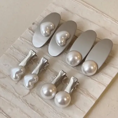 Eleganti Mollette Per Capelli In Lega Di Künstliche Perle Artificiali Forme Cuore Ovale Per Donne Stile Coreano Accessori
