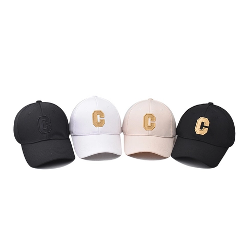 Baseball Cap Cotton Embroidered Letter C Breathable Sunshade Adjustable Casual Sport Hat For Men Women