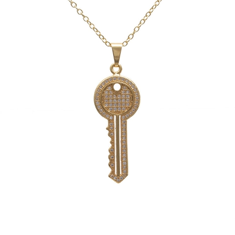 Collar de Cobre con Colgante de Circonia para Hombre Mujer Hip Hop Luna Rayo Cruz Ankh Llave Virgen María Guante de Boxeo Joyería