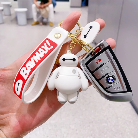 Süßer Weißer Roboter 3D Figur Schlüsselanhänger PVC Silikon Armband Anhänger Handtasche Charm Dekoratives Accessoire