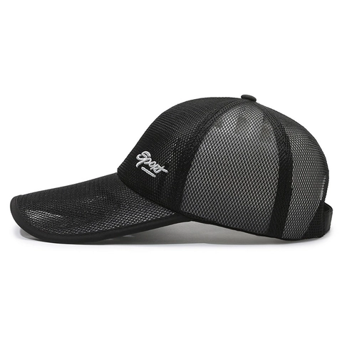 Baseball Cap Breathable Mesh Sport Embroidery Adjustable Curved Brim Summer Outdoor Sun Protection For Men Women