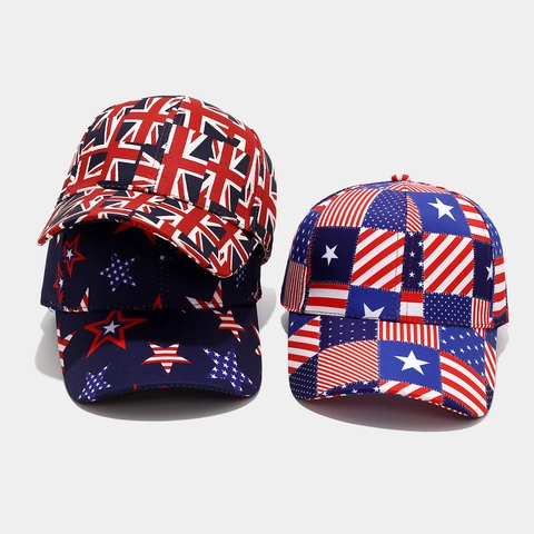 Unisex British UK Union Jack American US Flag Digital Print Baseball Cap Adjustable Sun Shade Sporty Snapback Hat