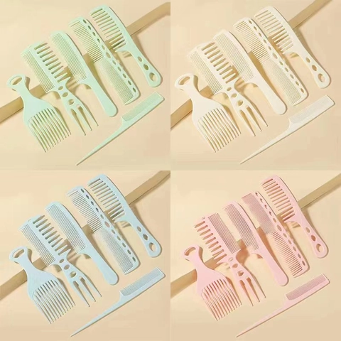 Professionele Plastic Haarkam Collectie Grove Fijne Tanden Puntkam Ontwarren Styling Tools Salon Thuisgebruik