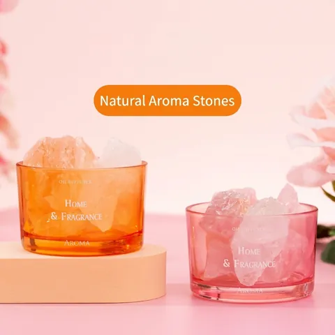 Natural Crystal Stone Diffuser Set With Glass Cup And Essential Oil For Home Office Aromatherapy Fragrance Decor Gift