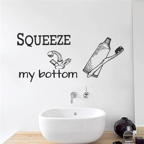 Adesivi Murali Bagno Divertenti PVC Autoadesivi Impermeabili Decalcomanie Gabinetto Slogan Inglesi Umoristici Decor